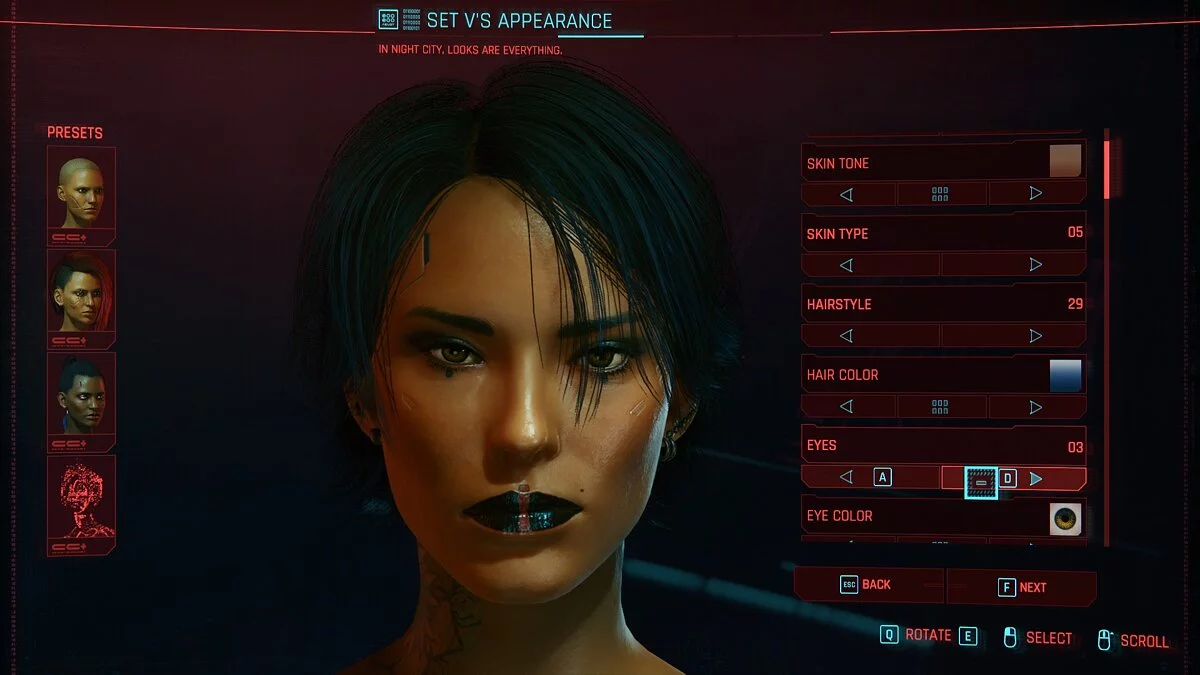 Cyberpunk 2077 — Предустановка для Ви женского пола