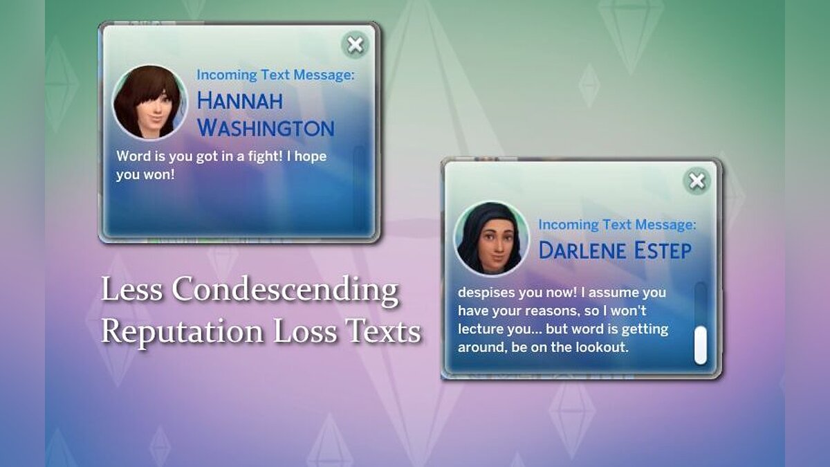 The Sims 4 — Более мягкая реакция на снижение репутации