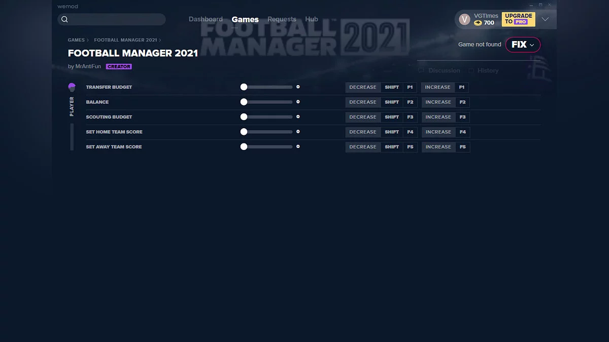 Football Manager 2021 — Трейнер (+5) от 22.12.2020 [WeMod]