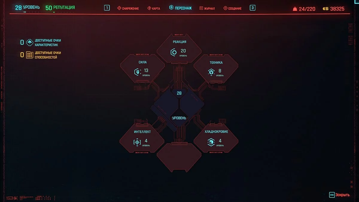 Cyberpunk 2077 — Сохранение (Начало игры, 28Lvl лагеря разбойников зачищены)