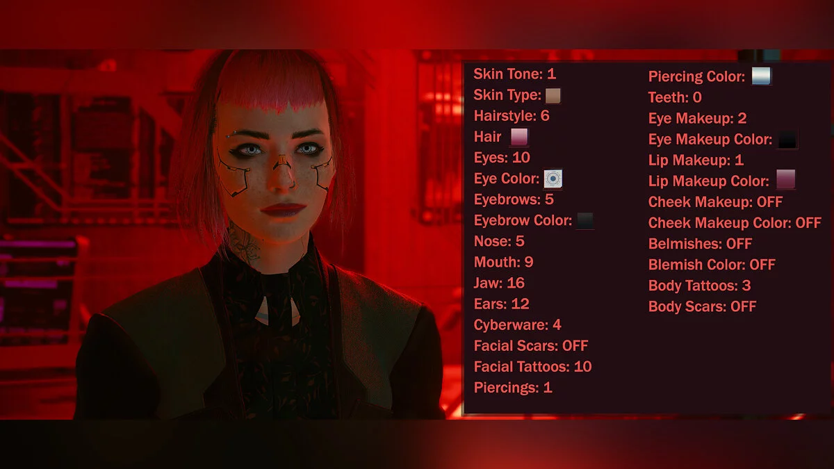 Cyberpunk 2077 — Женский пресет для Ви