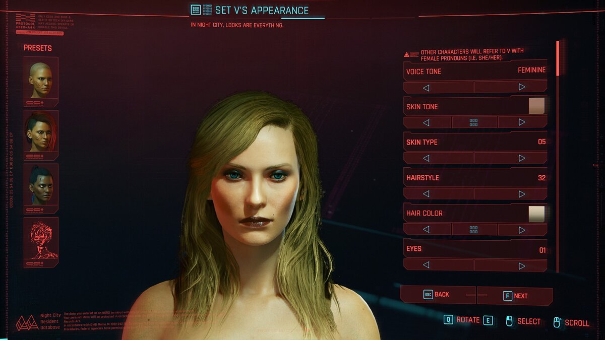 Cyberpunk 2077 — Пресет для женщины Ви