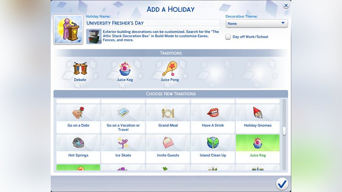 The Sims 4 — Университетские праздничные традиции