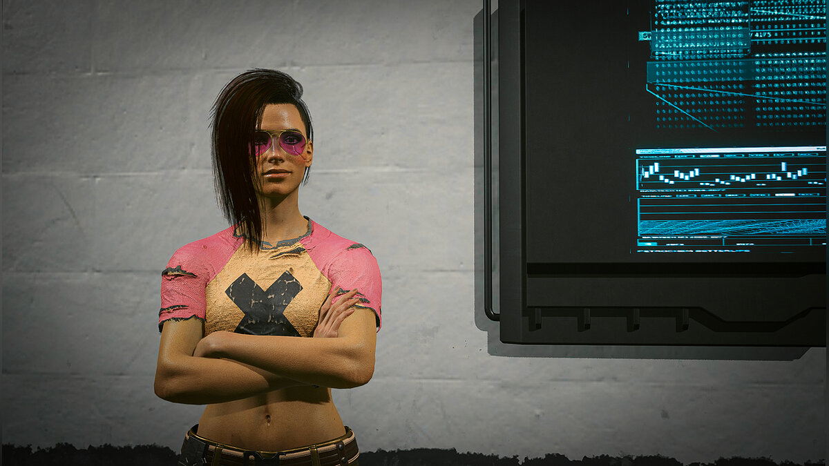 Cyberpunk 2077 — Девушка Ви кочевница с одеждой Джонни