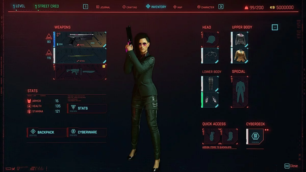 Cyberpunk 2077 — Женщина Ви с одеждой Сильверхенда