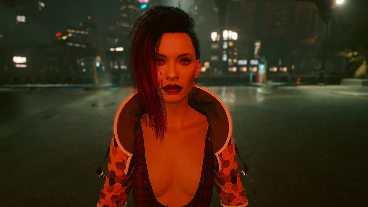 Cyberpunk 2077 — Ви с красно-синими волосами