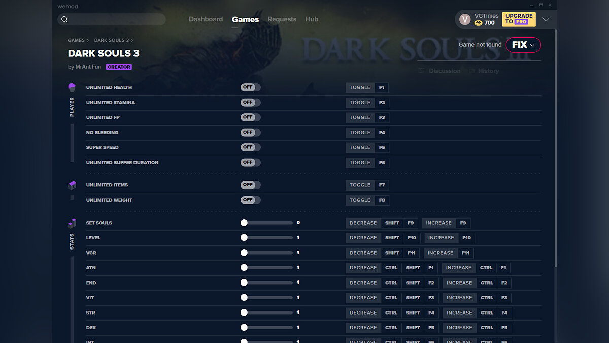 Dark Souls 3 — Трейнер (+21) от 06.01.2021 [WeMod]