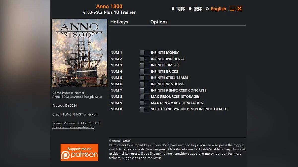 Anno 1800 — Трейнер (+10) [1.0 - 9.2]