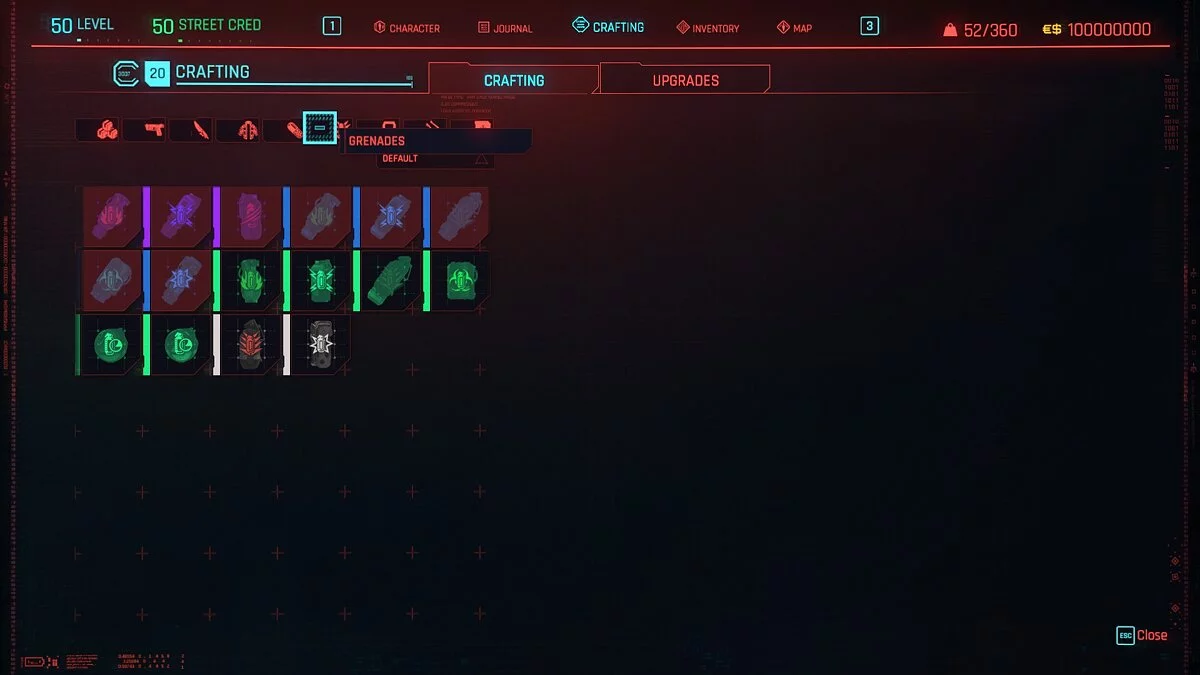 Cyberpunk 2077 — Идентификаторы рецептов крафта