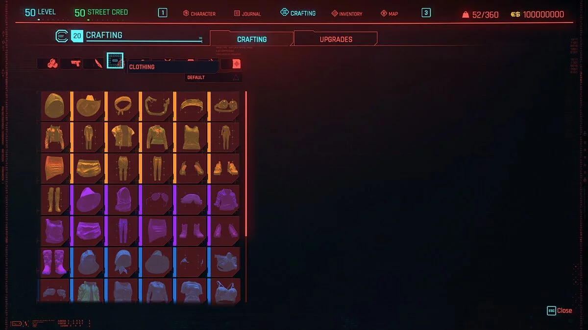 Cyberpunk 2077 — Идентификаторы рецептов крафта