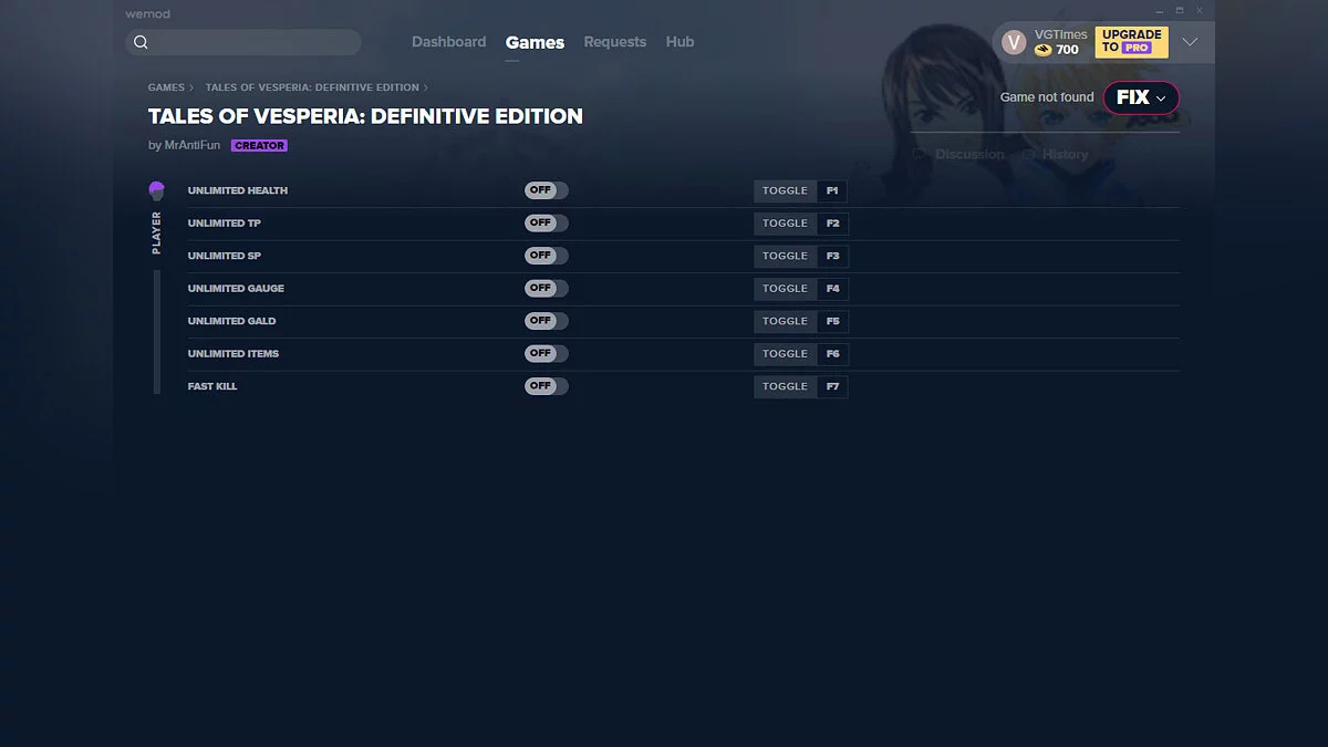 Tales of Vesperia: Definitive Edition — Трейнер (+7) от 09.01.2021 [WeMod]