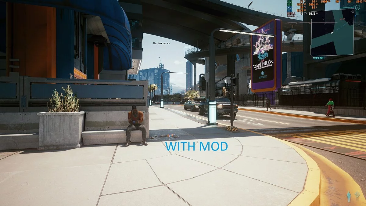 Cyberpunk 2077 — Увеличенная дальность прорисовки теней