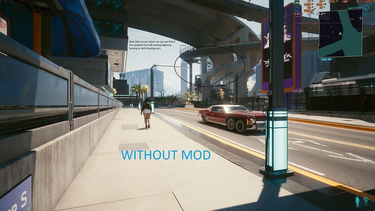 Cyberpunk 2077 — Увеличенная дальность прорисовки теней