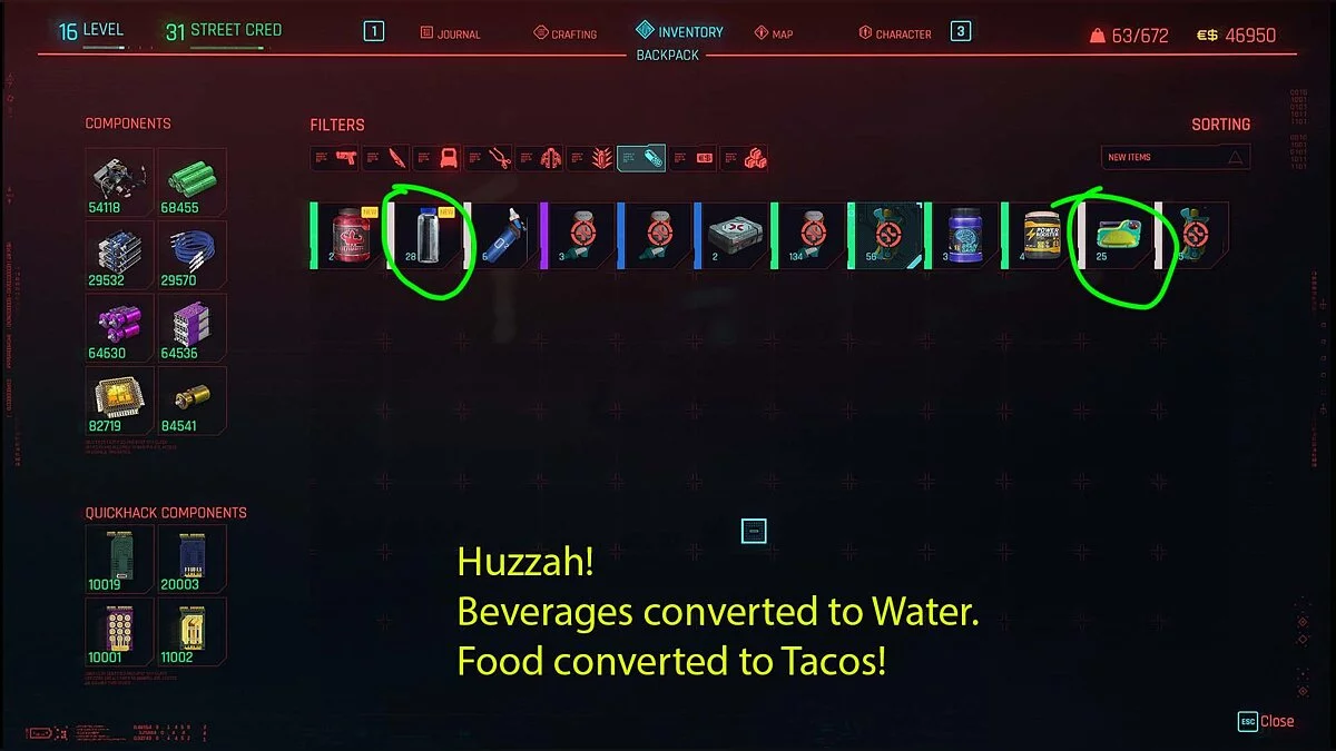 Cyberpunk 2077 — Упрощенная инвентаризация