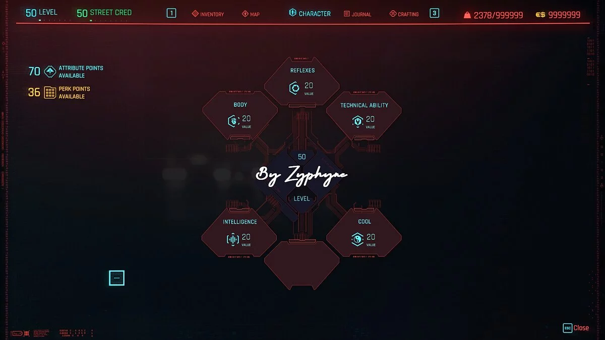 Cyberpunk 2077 — Сохранение 50 уровня