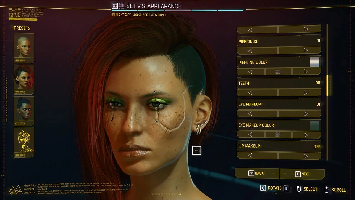 Cyberpunk 2077 — Новые цвета макияжа глаз
