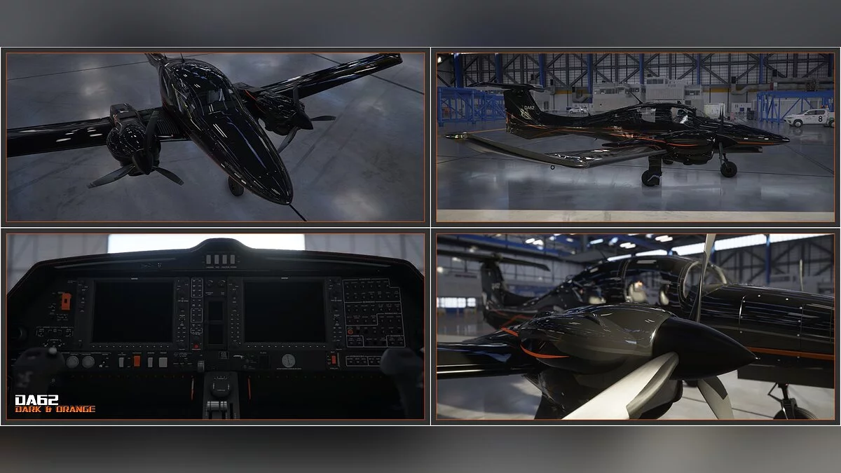 Microsoft Flight Simulator — Черно-оранжевая раскраска для самолета DA62