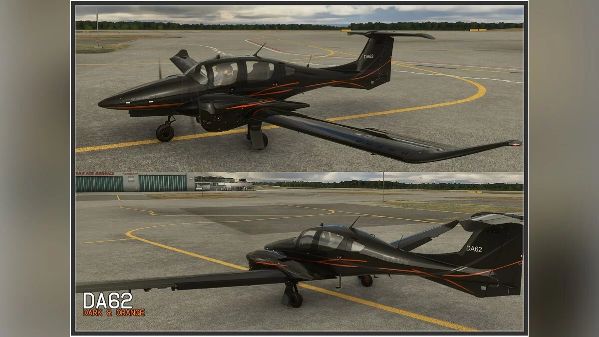 Microsoft Flight Simulator — Черно-оранжевая раскраска для самолета DA62