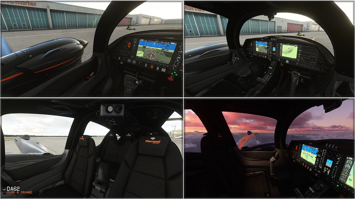 Microsoft Flight Simulator — Черно-оранжевая раскраска для самолета DA62