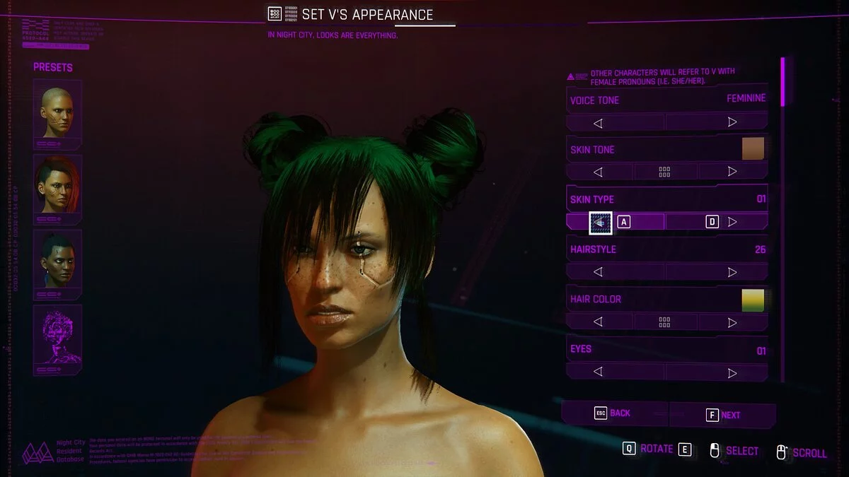 Cyberpunk 2077 — Цвет волос Билли Айлиш