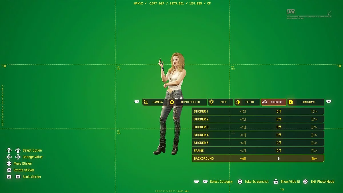 Cyberpunk 2077 — Зеленый экран для режима фото