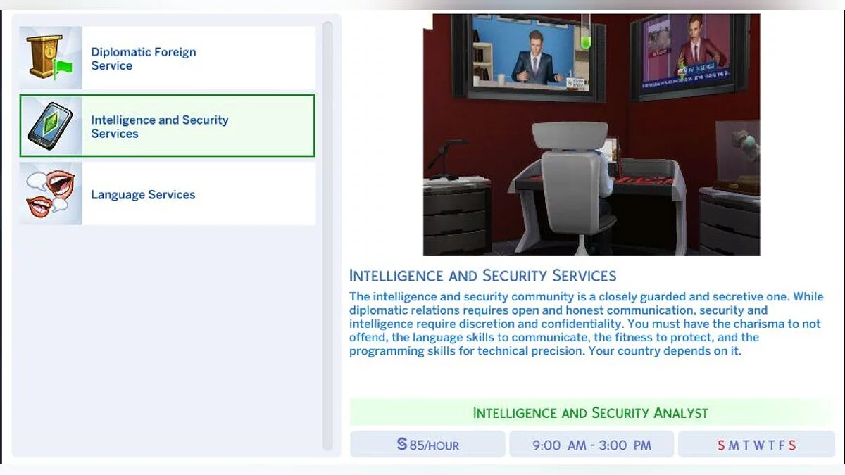 The Sims 4 — Карьера — международные связи