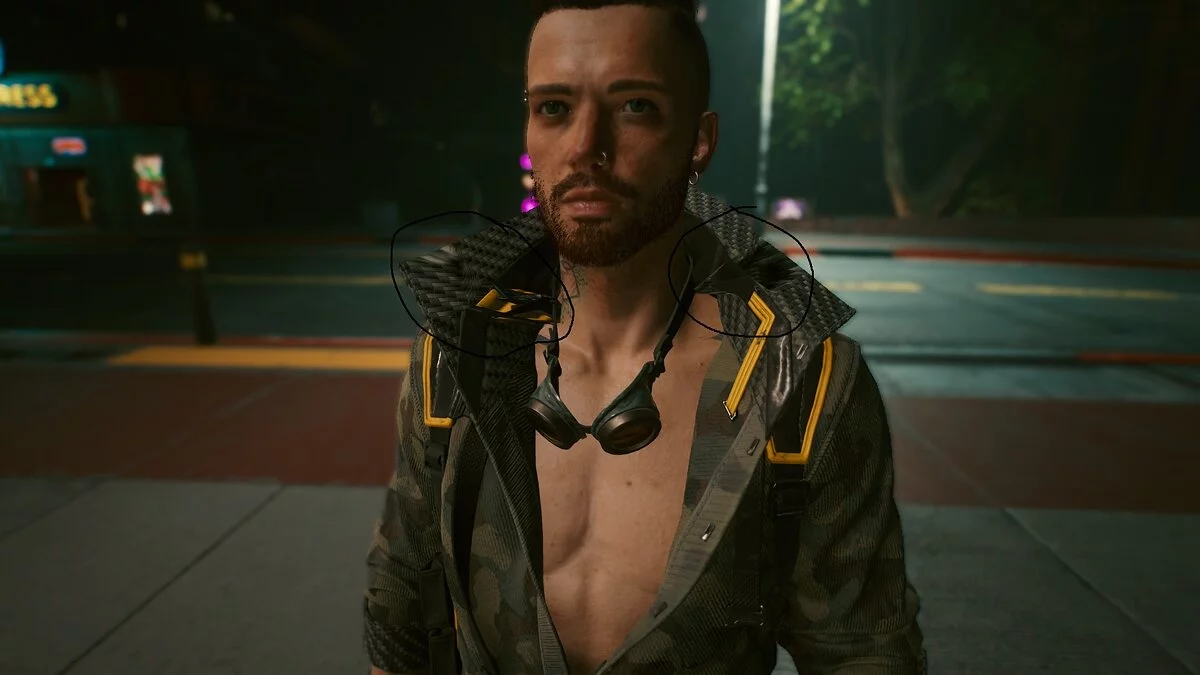 Cyberpunk 2077 — Кулон с пулей вместо очков на шее