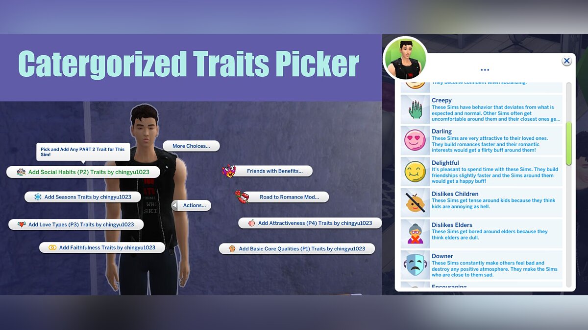 The Sims 4 — Категории для выбора черт характера