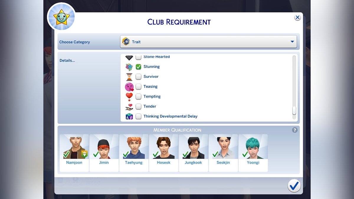 The Sims 4 — Добавление пользовательских черт в фильтры клуба