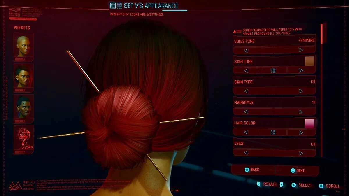 Cyberpunk 2077 — Прическа японский пучок