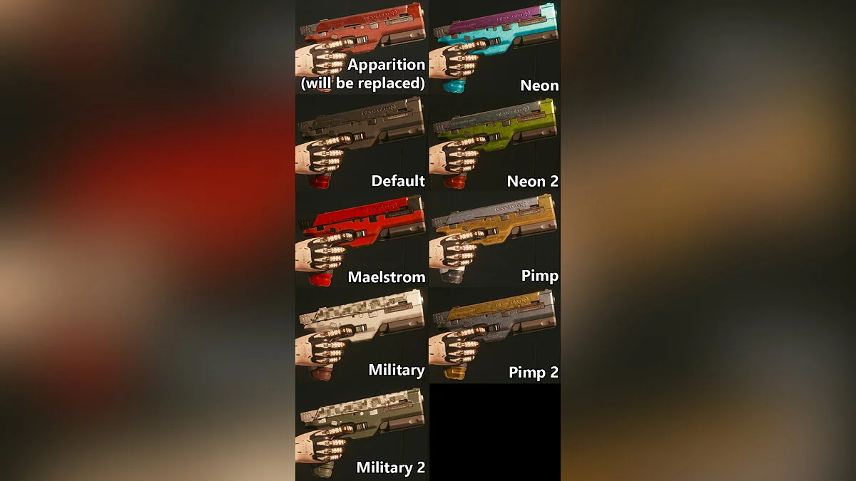 Cyberpunk 2077 — Замена текстуры легендарного оружия