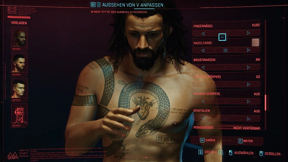 Cyberpunk 2077 — Удаление змеи из татуировки