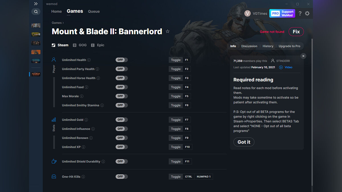 Mount &amp; Blade 2: Bannerlord — Трейнер (+12) от 10.02.2021 [WeMod]