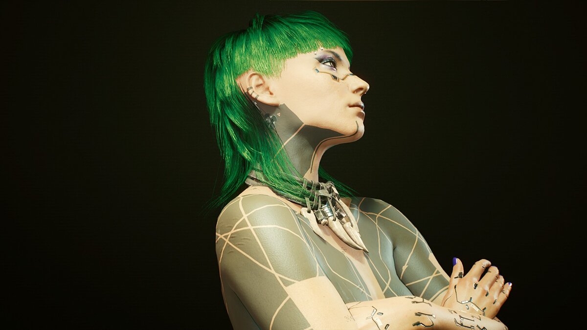 Cyberpunk 2077 — Татуировки в стиле блэкворк