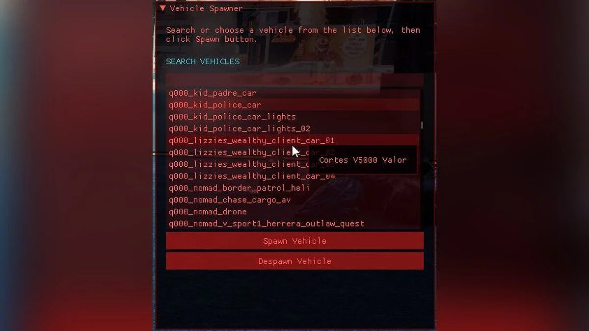Cyberpunk 2077 — Спавнер машин