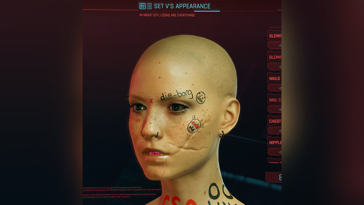 Cyberpunk 2077 — Набор татуировок