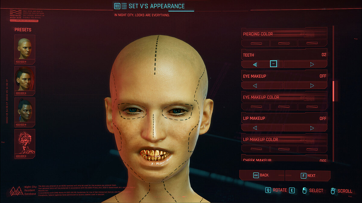 Cyberpunk 2077 — Тату линии на лице