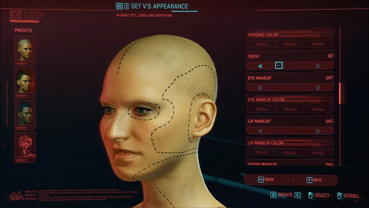 Cyberpunk 2077 — Тату линии на лице