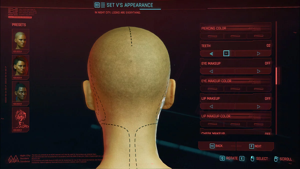 Cyberpunk 2077 — Тату линии на лице