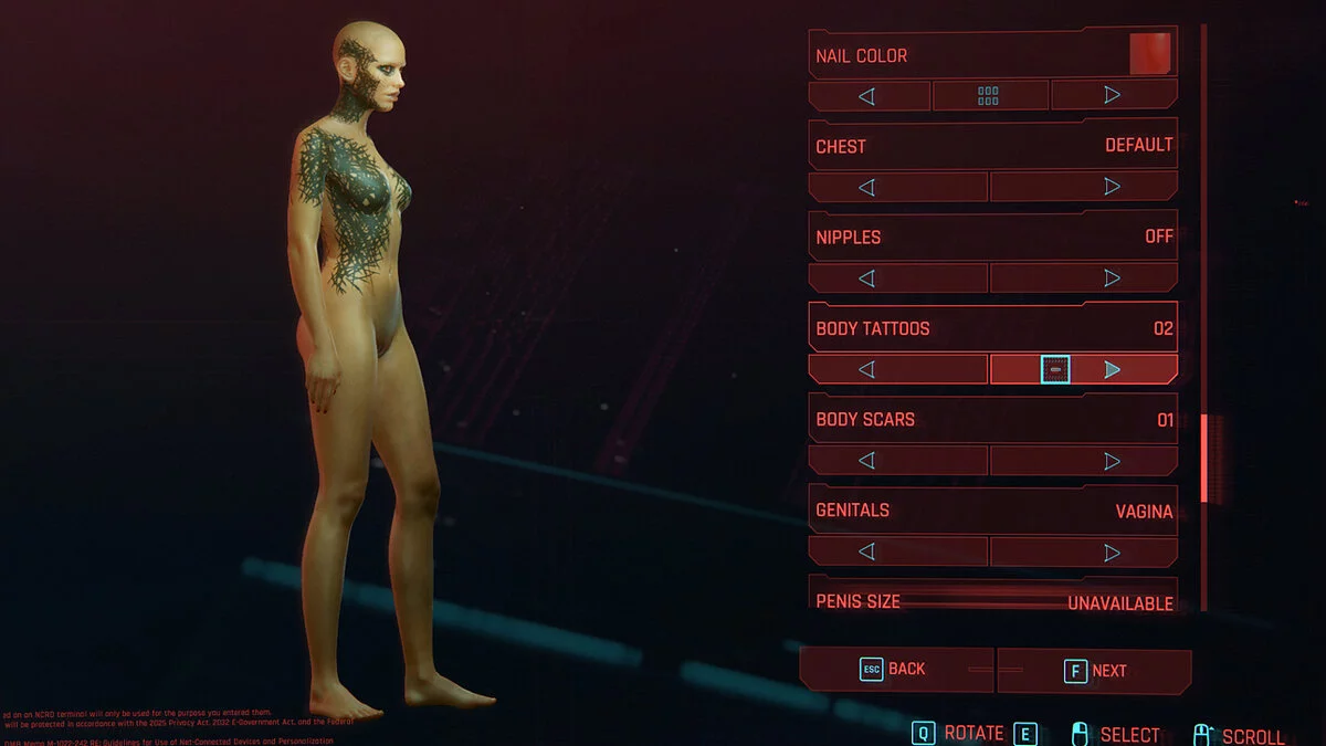 Cyberpunk 2077 — Брутальные черные татуировки