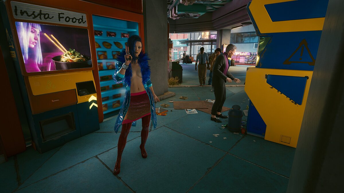 Cyberpunk 2077 — Уличные торговые автоматы в стиле фильма «Бегущий по лезвию»