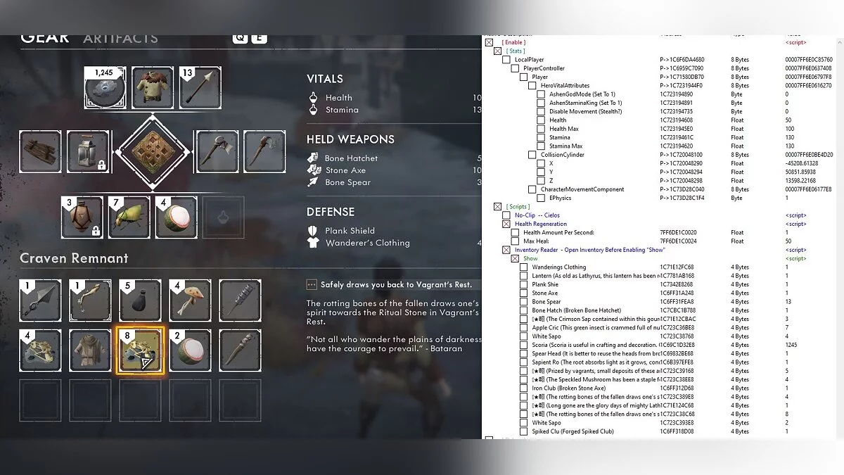 Ashen — Таблица для Cheat Engine [UPD:15.02.2021]