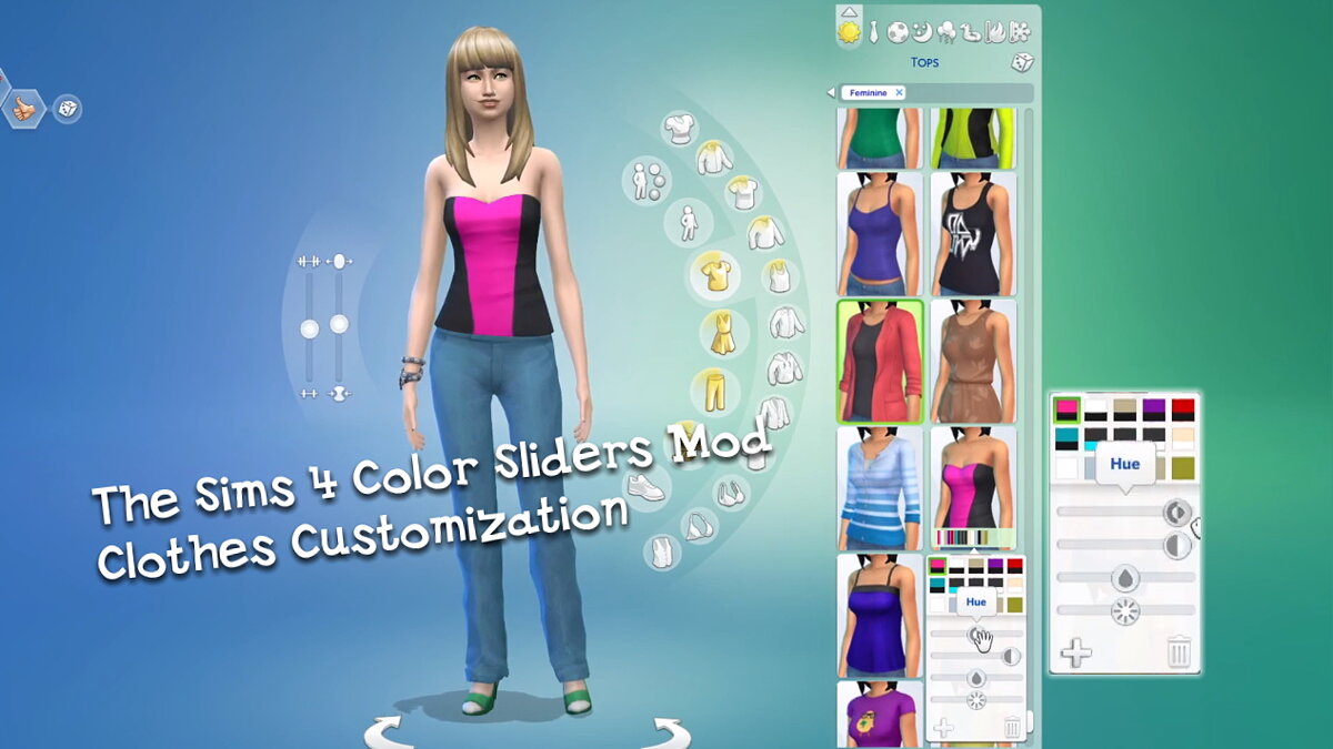 The Sims 4 — Регуляторы цветов и тона для волос и одежды (31.01.2021)