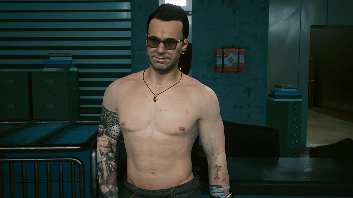 Cyberpunk 2077 — Вик Вектор с голым торсом