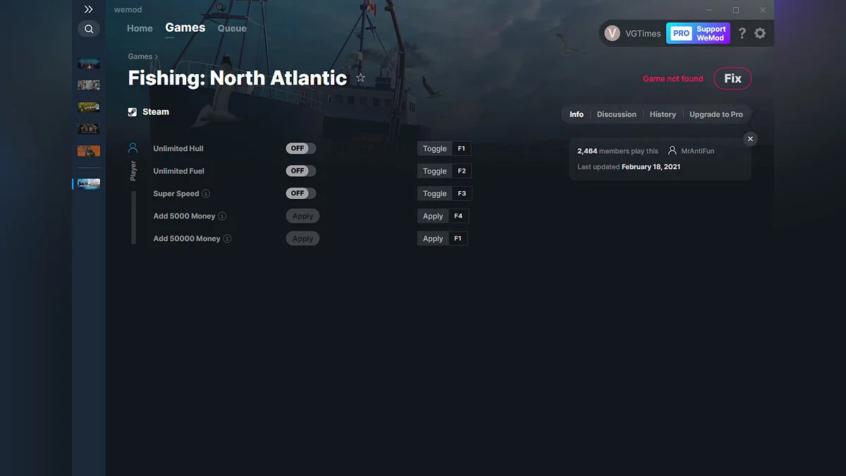 Fishing: North Atlantic — Трейнер (+5) от 18.02.2021 [WeMod]