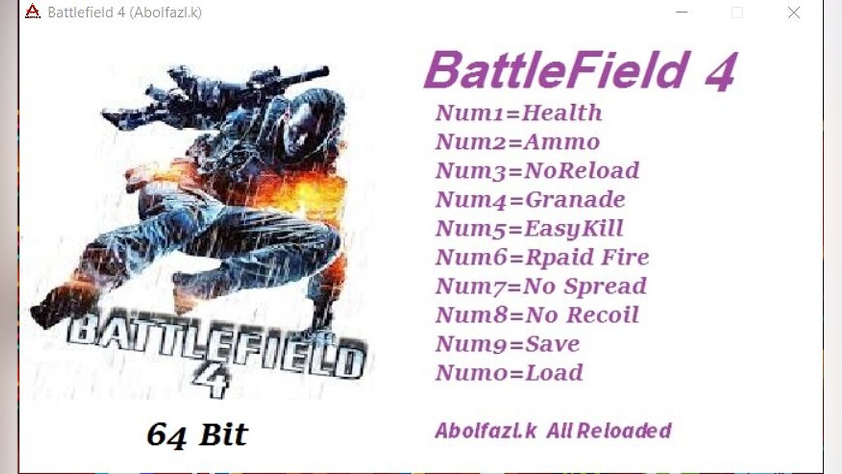 Battlefield 4 — Трейнер (+7) [v179547: All RELOADED]