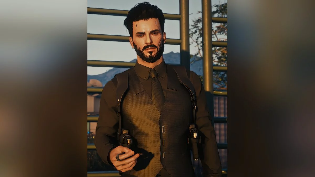 Cyberpunk 2077 — Мистер Уик - полностью черный костюм