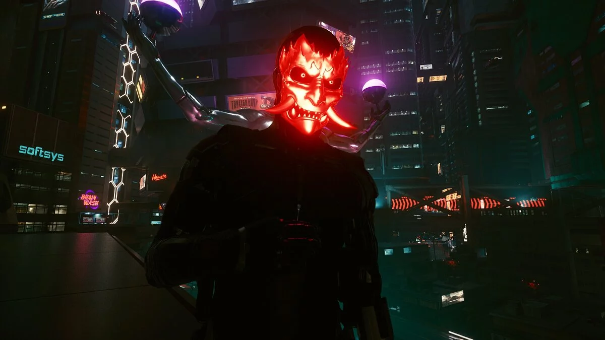 Cyberpunk 2077 — Светящаяся маска