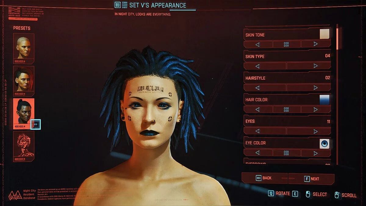 Cyberpunk 2077 — Ви с синими дредами