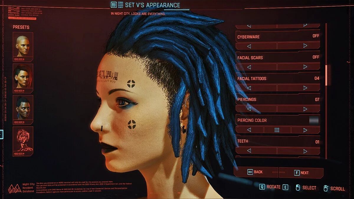 Cyberpunk 2077 — Ви с синими дредами